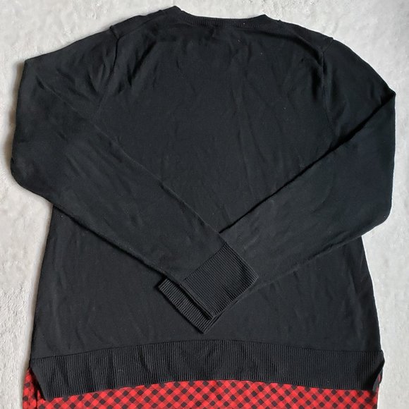 The Limited Black Sweater w/ Buffalo Plaid Layer - Picture 6 of 7